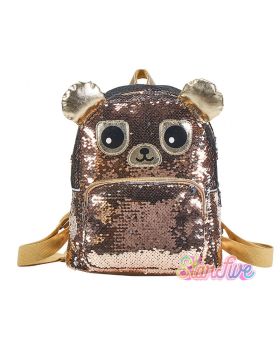 TAS RANSEL SEQUIN GOLD BEAR STARFIVE - SMALL 