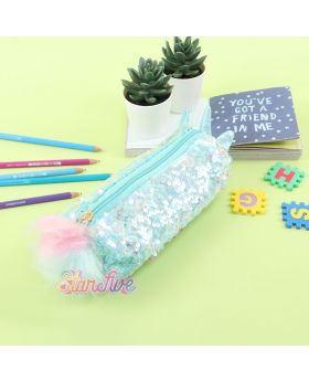 TEMPAT PENSIL SEQUIN UNICORN STARFIVE - MINT BOW