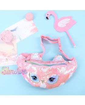 WAIST BAG SEQUIN ANIMAL STARFIVE - OWL PINK