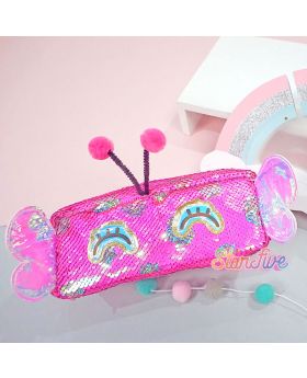 TEMPAT PENSIL SEQUIN KOTAK STARFIVE - BUTTERFLY FUCHSIA